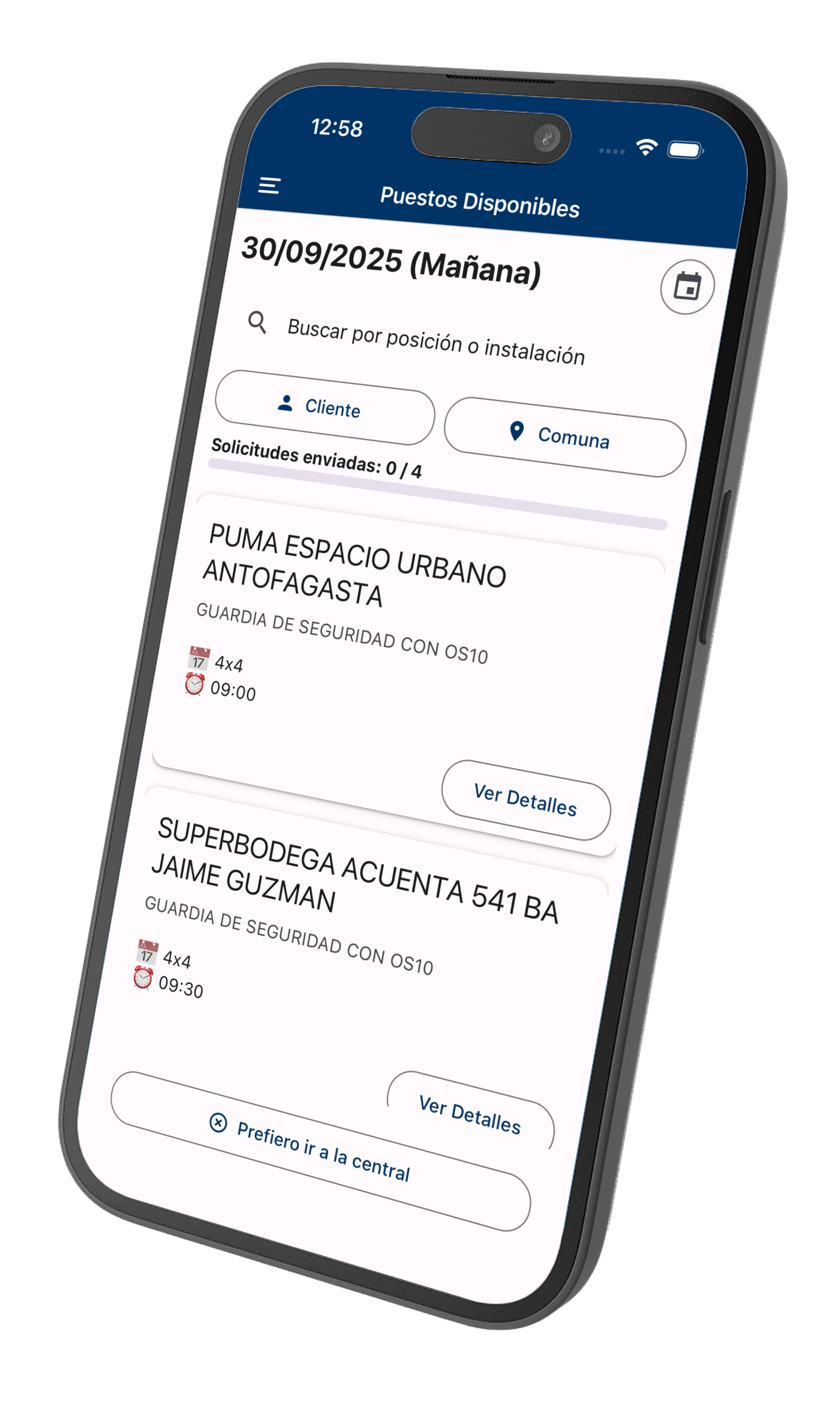 Captura de ISEG CHILE PPC - Puestos Disponibles